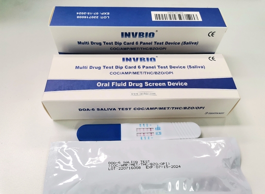 Kit Pengujian Obat Air Liur Langsung 6 Panel CE Disetujui FDA