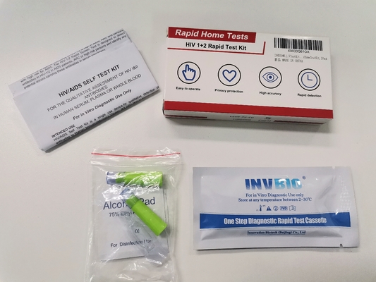 HIV 1+2 Blood Hiv Rapid Test Kit Pengujian HIV AIDS CE Disetujui