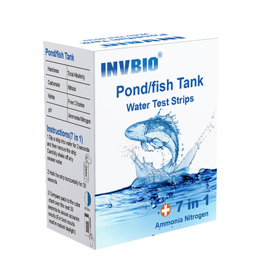 Tekanan air akuarium Invbio dengan presisi tinggi Strip Amonia Nitrate Tangki ikan