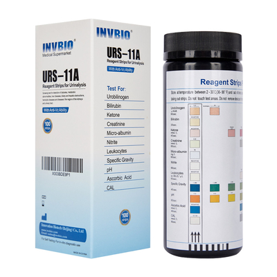 Strip Tes Urinalisis Reagen Untuk Nitrit / Leukosit / Urobilinogen / Keton / Bilirubin / Sg / Ph / Cal