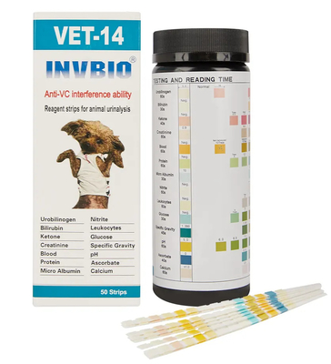 Merek INVBIO Pengiriman Cepat VET Pet Urine Test Strips 14 Parameter Super Market
