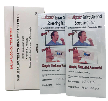 Kaset Uji Cepat Satu Langkah 3.00mm, Strip Tes Alkohol Oral Akurat yang Andal