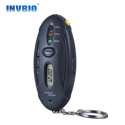 Lampu LED Hitam Tampilan Breathalyzer Alkohol Tester Dengan Timer Cepat Tanggapan Untuk Keamanan Mengemudi