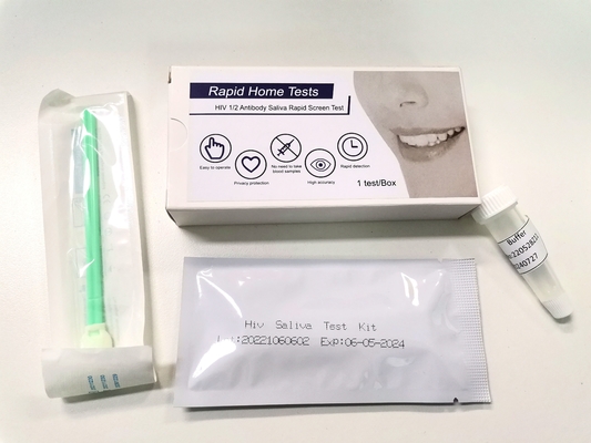 Di Rumah 1/2 Kit Tes Cepat Hiv, Kit Tes Air Liur Antigen Sensitif Tinggi