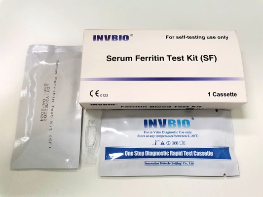 One Step Serum Ferritin Level Test Kit Darah Jari Mudah Dioperasikan Di Rumah