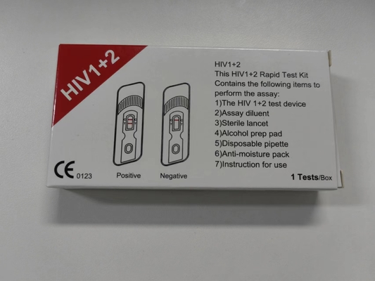 One Step Self Diagnostic Hiv 1 Dan 2 Test Kit Deteksi Cepat Seluruh Darah Nyaman