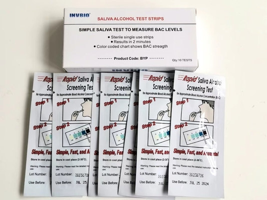 Beranda 2 Menit Satu Langkah Strip Tes Alkohol Air Liur 25pcs / Kotak