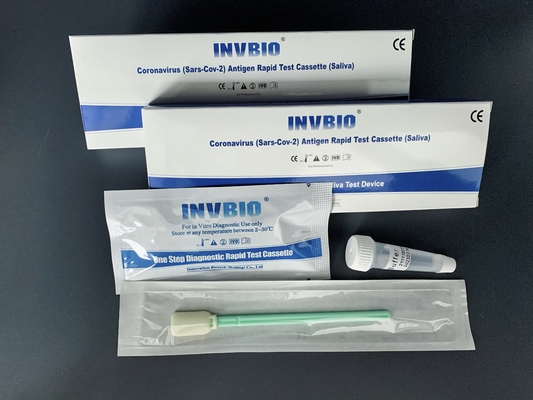 Akurasi INVBIO Coronavirus Saliva Rtk Test 5pcs / Box Deteksi Kualitatif